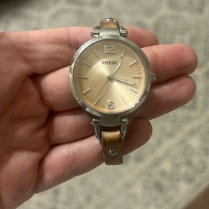 Genuine Tan Leather Fossil Watch